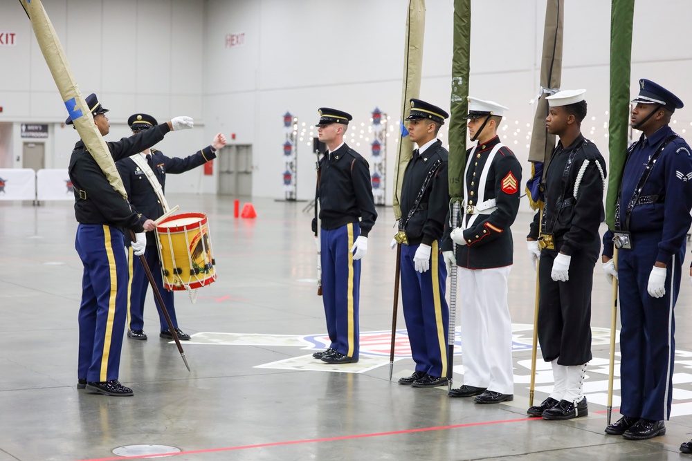 Joint Armed Forces Color Guard at USA Wheelchair Football League All-Star Game