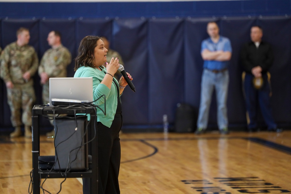 Joint Armed Forces Color Guard Engage with Detroit High School Students