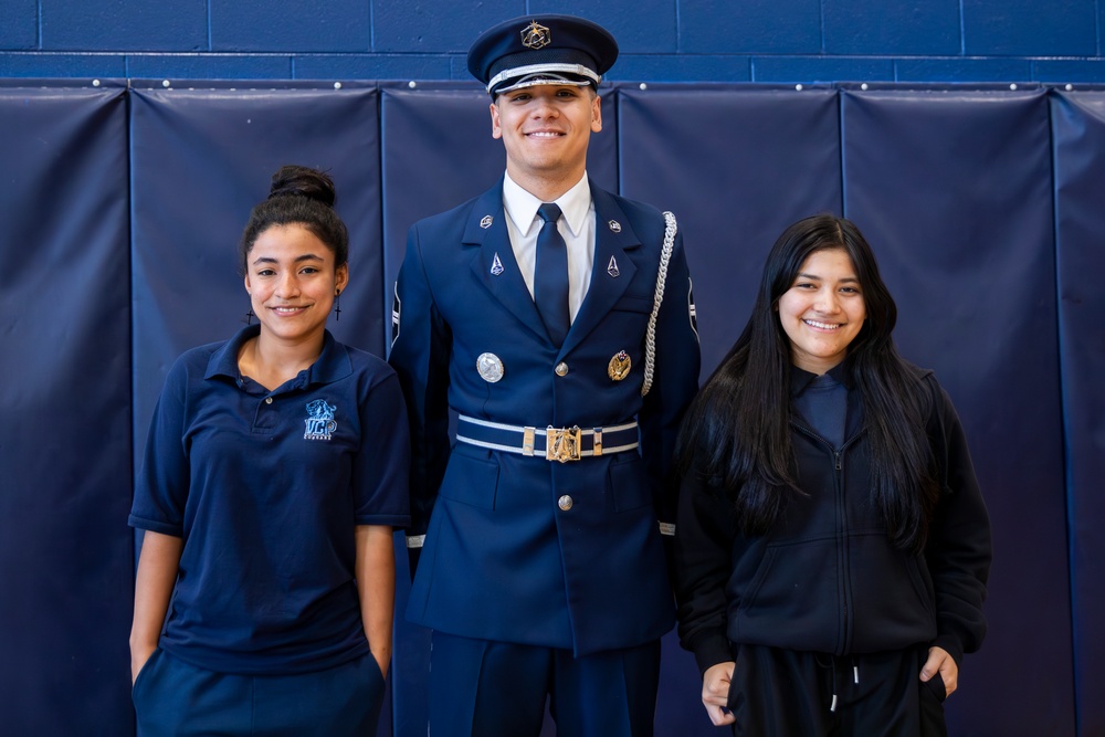 Joint Armed Forces Color Guard Engage with Detroit High School Students
