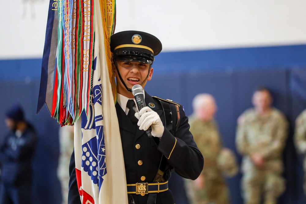 Joint Armed Forces Color Guard Engage with Detroit High School Students