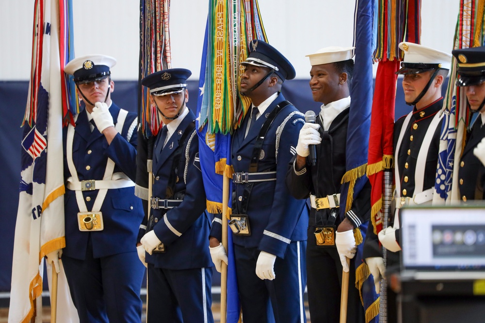 Joint Armed Forces Color Guard Engage with Detroit High School Students