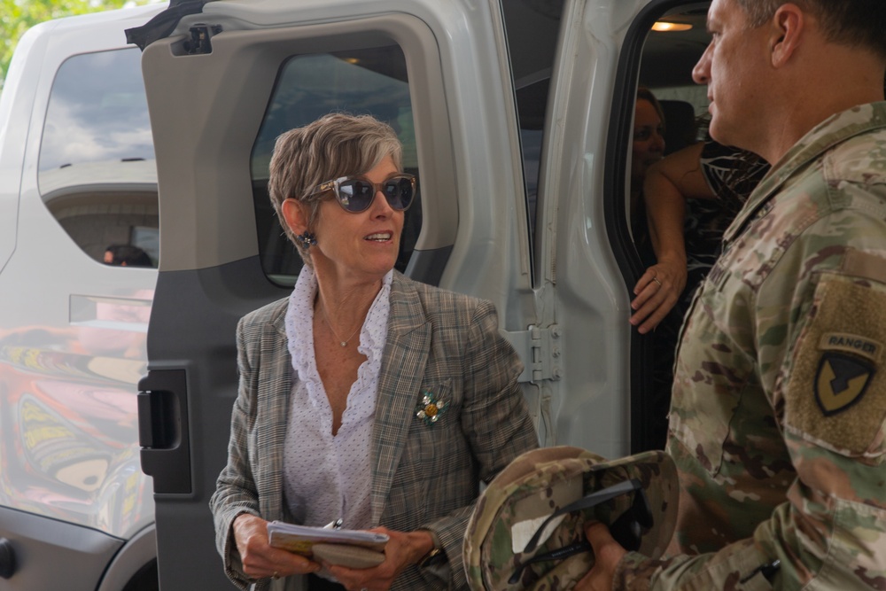 Patty George visits Fort Stewart