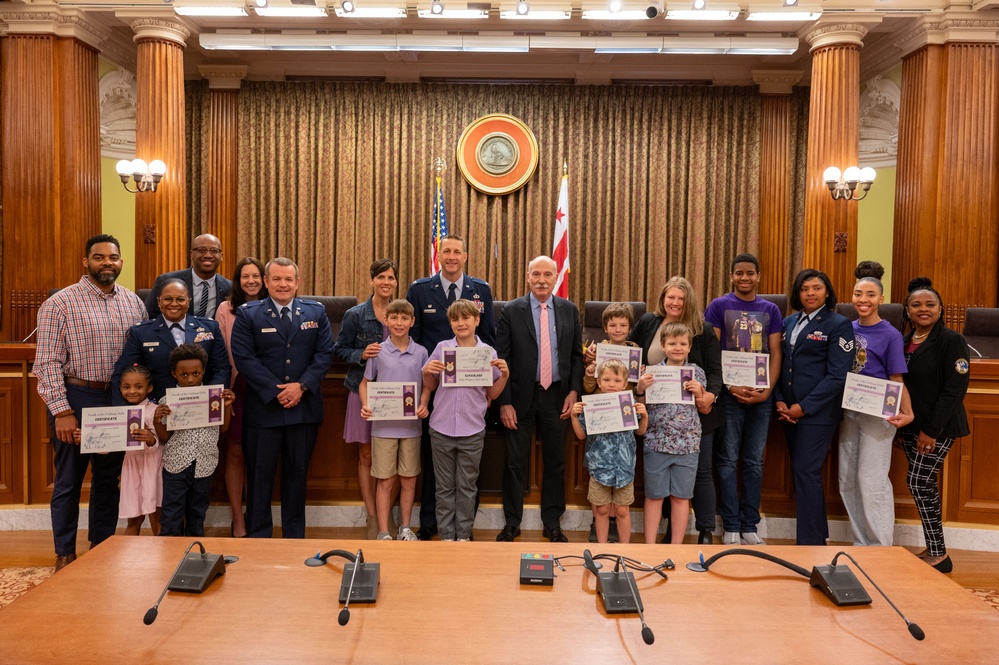 JBAB students recognized by the Council of the District of Columbia for Month of the Military Child