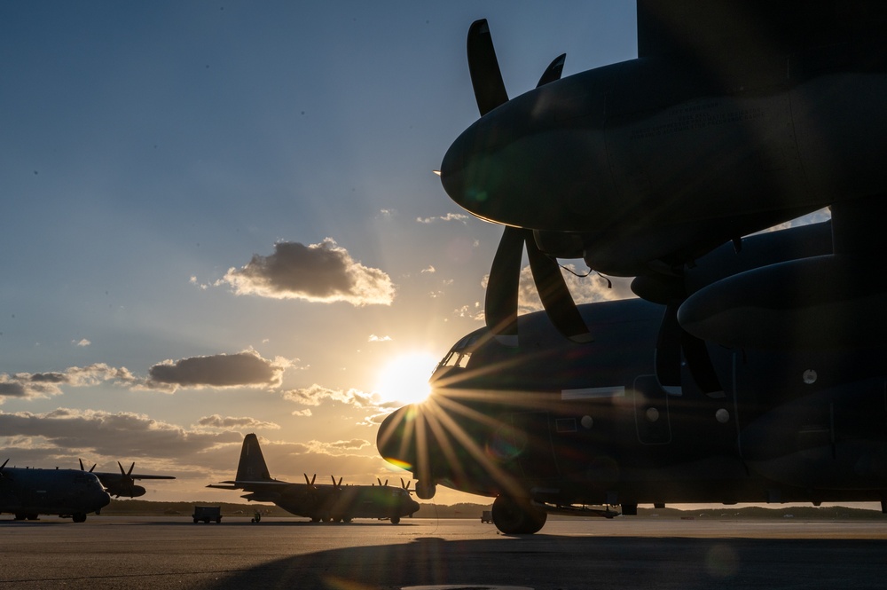 HC-130J Combat King II aircraft soak in the sunset