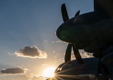 HC-130J Combat King II aircraft soak in the sunset