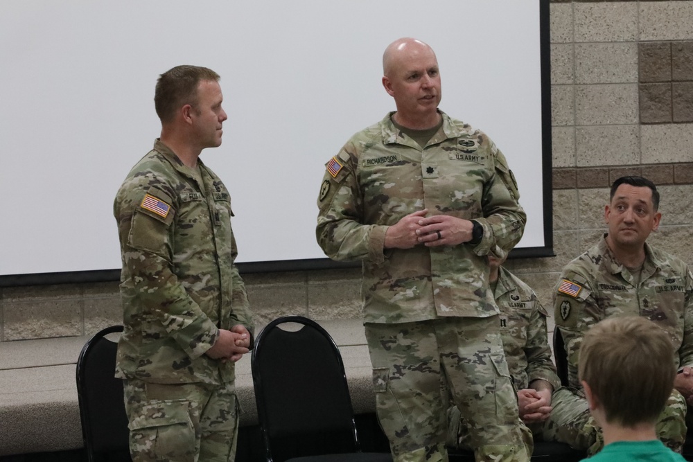 97th Troop Command receives new Company Commander during Change of Command Ceremony