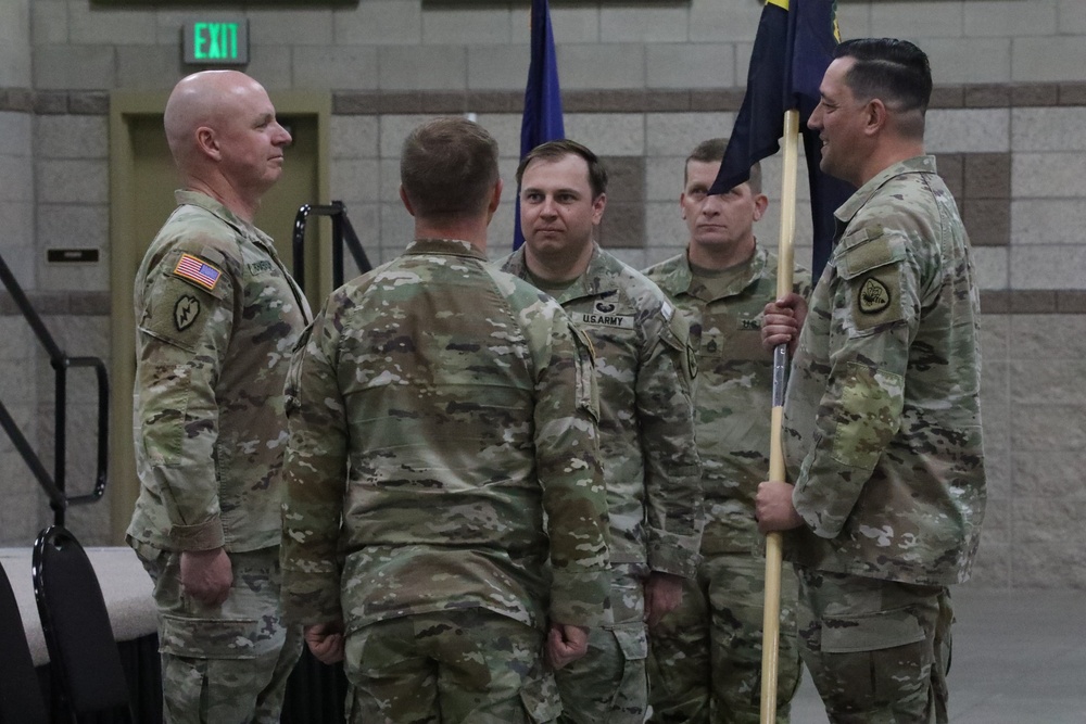 97th Troop Command receives new Company Commander during Change of Command Ceremony