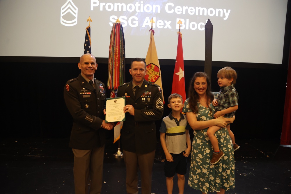 Block, Ricciardi promoted during IMCOM monthly town hall