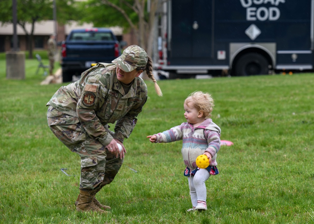 Curiosity sparks knowledge: Military children engage in mock deployment activities