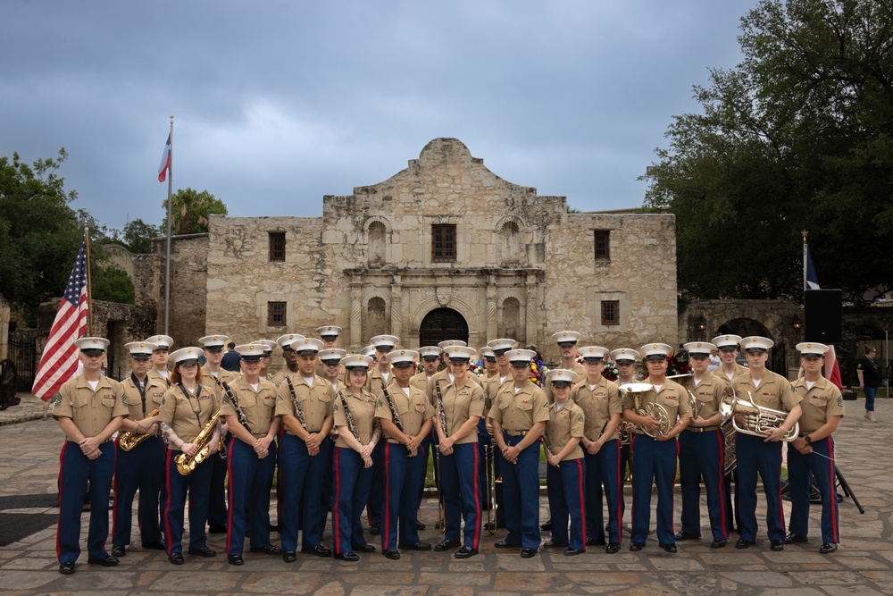 Marine Forces Reserve Band performs for Marine Day at the Alamo