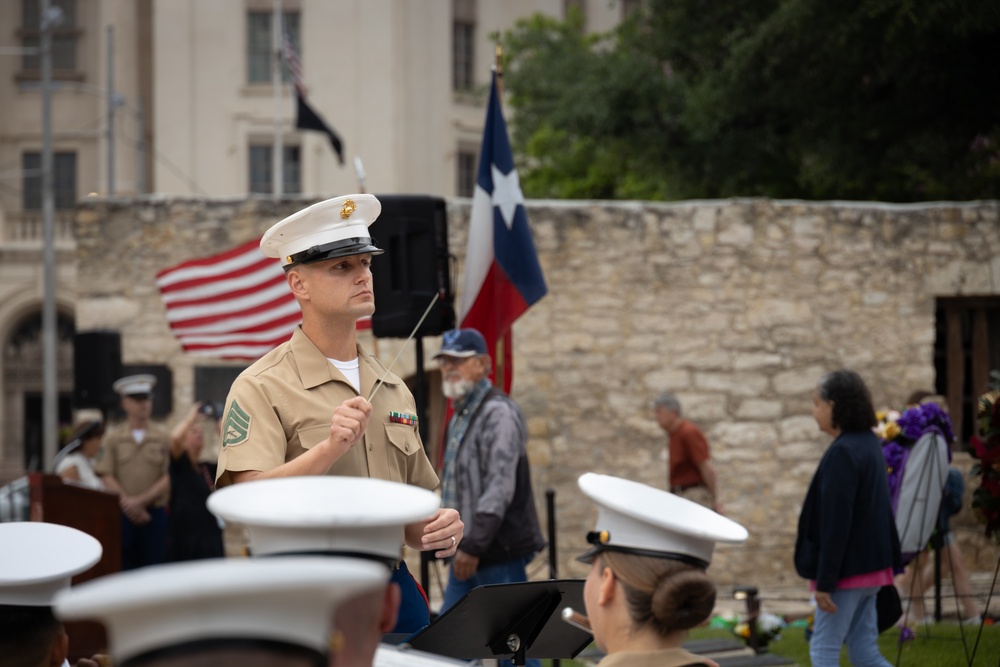 Marine Forces Reserve Band performs for Marine Day at the Alamo