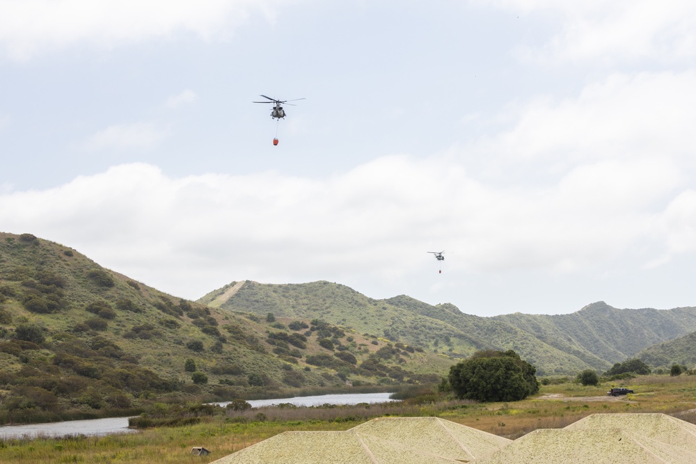 Local fire protection services, Camp Pendleton Marines train together during Cory Iverson Wildland Firefighting Exercise