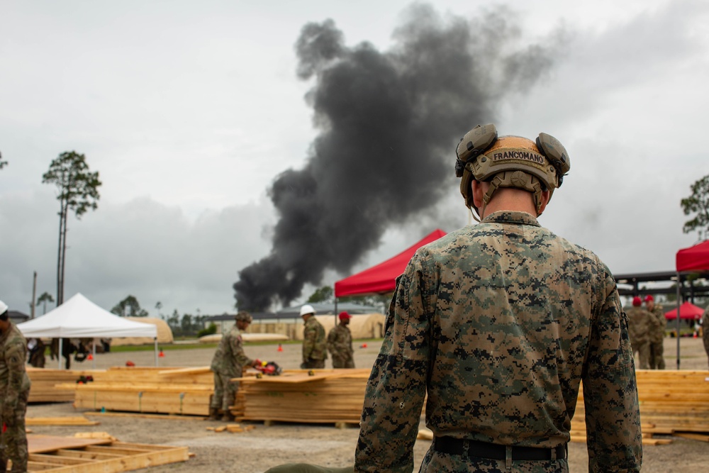 MWSS-172 engineers build a guard house during Readiness Challenge X