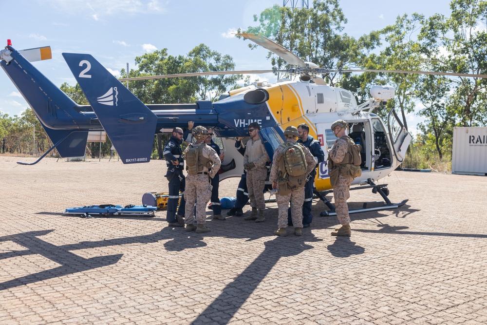 MRF-D 24.3: Navy Corpsmen, CareFlight Australia personnel rehearse casualty evacuations