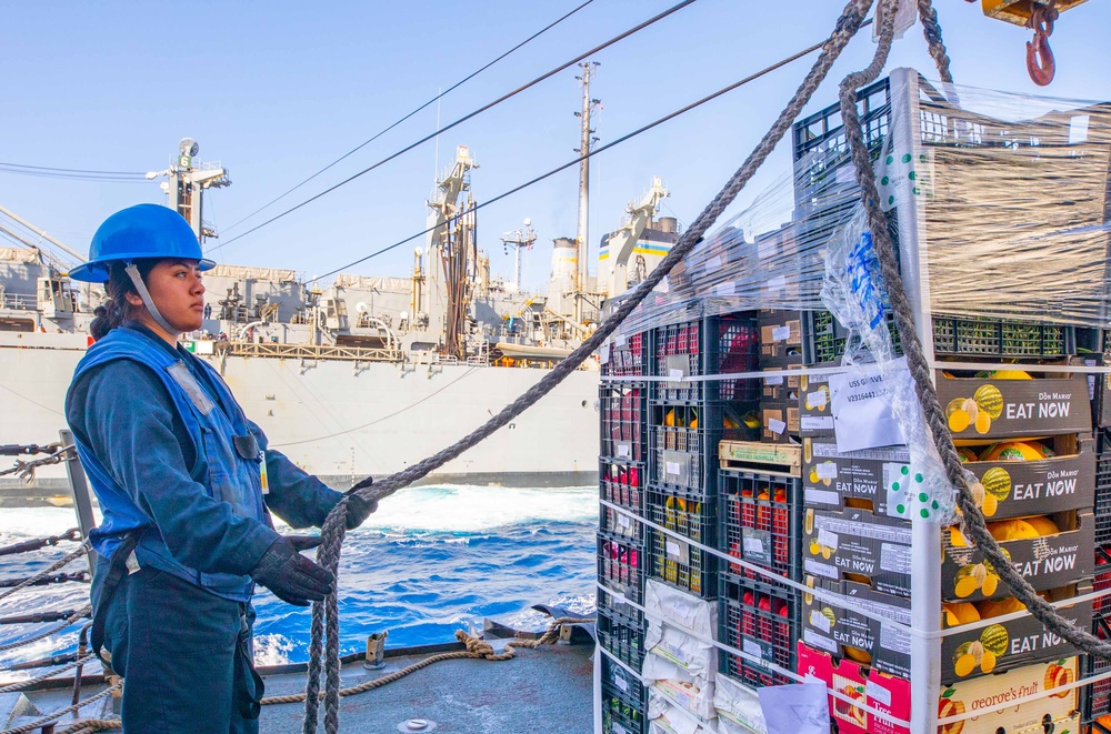 Gravely, Supply Conduct Replenishment-at-Sea in the Mediterranean