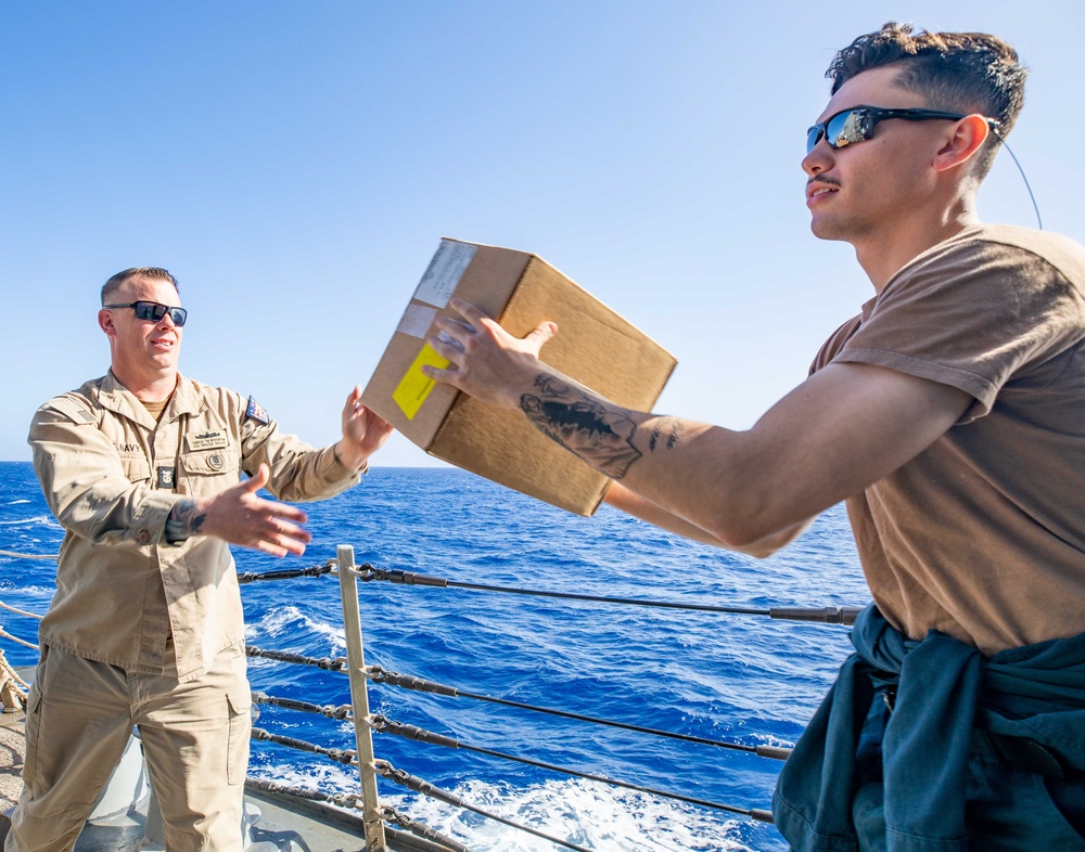 Gravely, Supply Conduct Replenishment-at-Sea in the Mediterranean