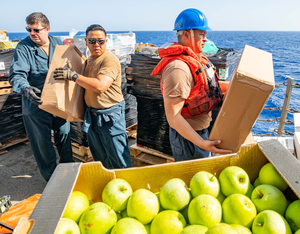 Gravely, Supply Conduct Replenishment-at-Sea in the Mediterranean