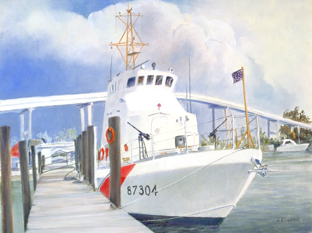 US Coast Guard Art Program 2001 Collection, Object Id # 200136, "USCGC MARLIN in Port," Andrei Kushnir