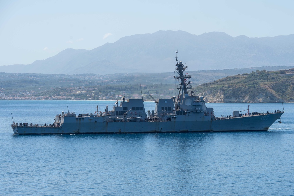 USS Gravely (DDG 107) Arrives In The Port Of Souda Bay, Crete