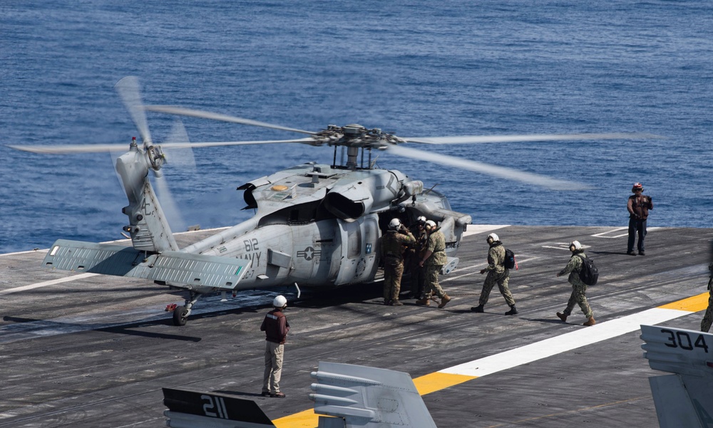 Vice Adm. Thomas Ishee Visits USS Dwight D. Eisenhower in the Mediterranean Sea