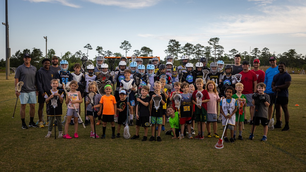 Marines Share Passion for Lacrosse with Local Topsail Youth