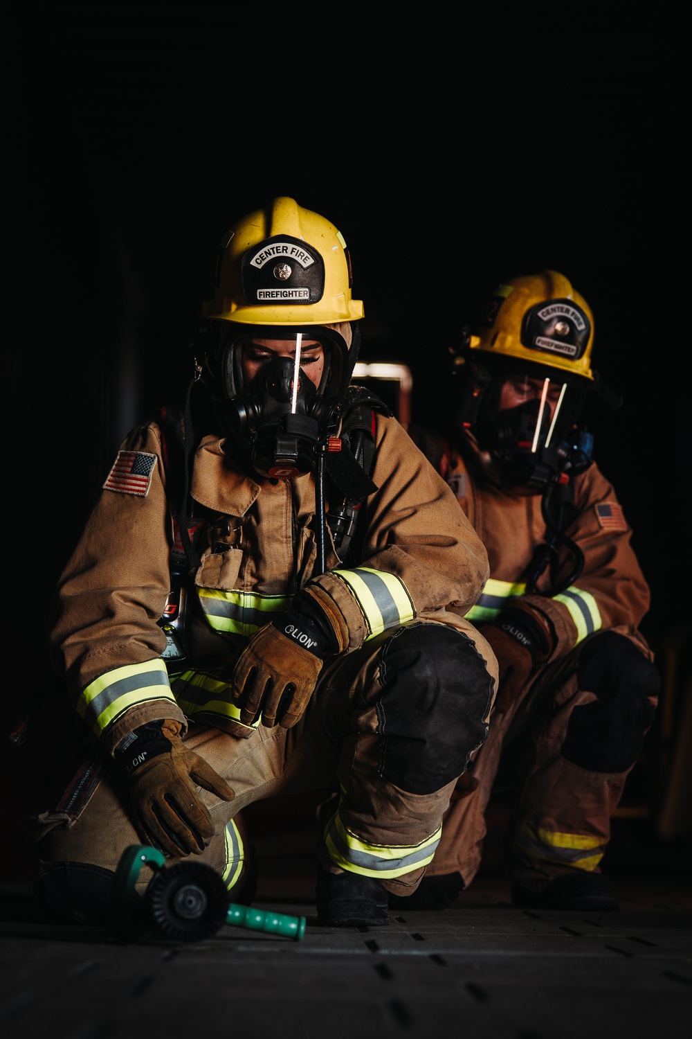 The Combat Center Firefighters conduct routine training to maintain readiness