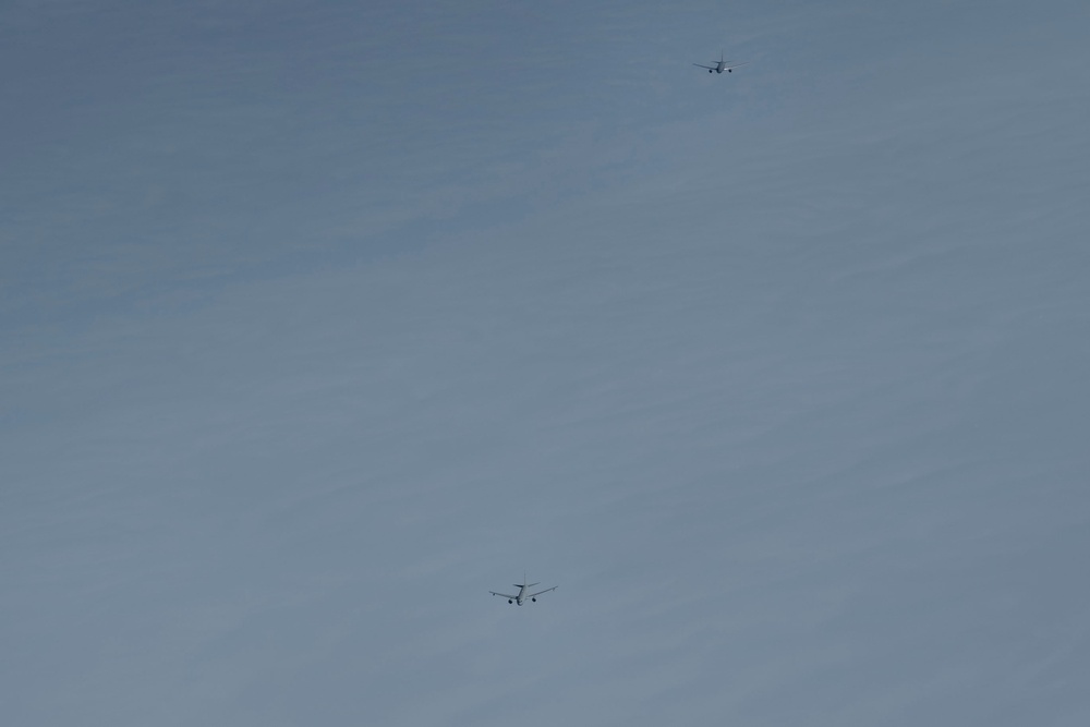 U.S. and Italian Air Force tankers fly together, supporting RED FLAG-Alaska 24-1