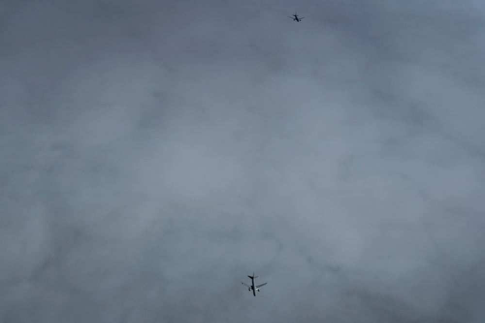 U.S. and Italian Air Force tankers fly together, supporting RED FLAG-Alaska 24-1