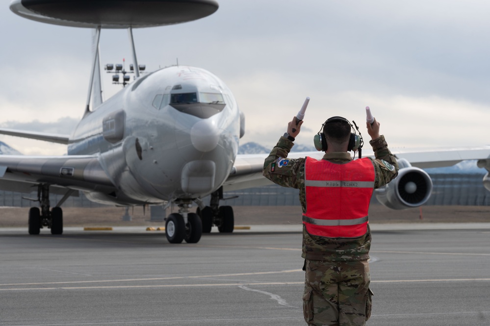 Aircrew conducts pre-flight operations for RF-A 24-1