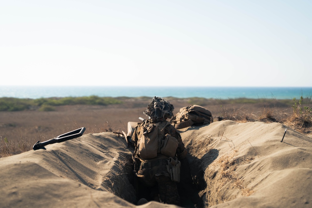 Balikatan 24: 3rd LCT builds defensive positions in preparation for Counter-Landing Live-Fire exercise