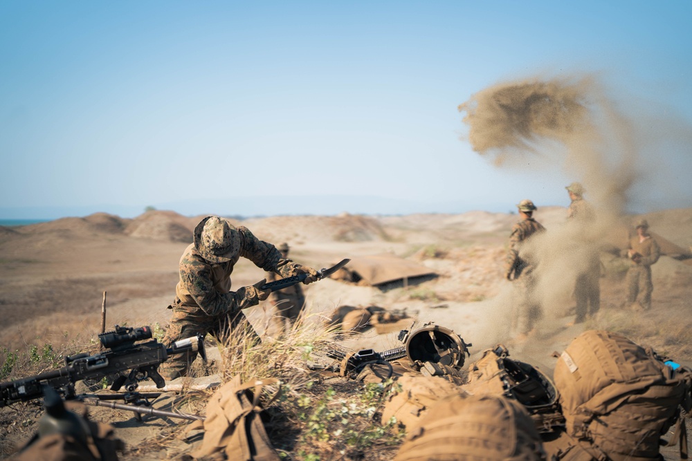 Balikatan 24: 3rd LCT builds defensive positions in preparation for Counter-Landing Live-Fire exercise