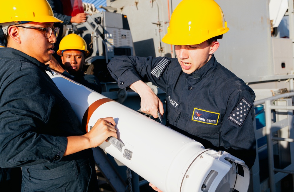 George Washington Sailors Load the MK 53 DLS