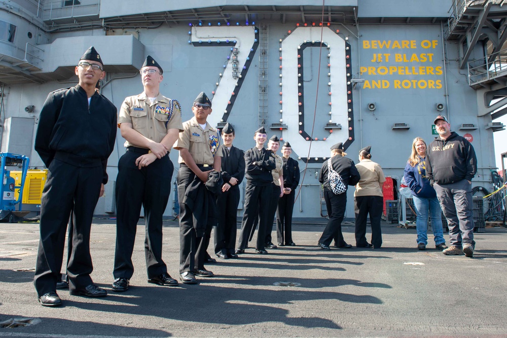 Ramona Navy Junior Reserve Officers Training Corps Tours USS Carl Vinson (CVN 70)