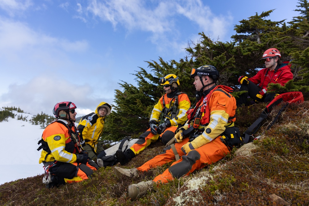 Coast Guard, Air Force, Sitka Mountain Rescue crews conduct exercises near Sitka, Alaska