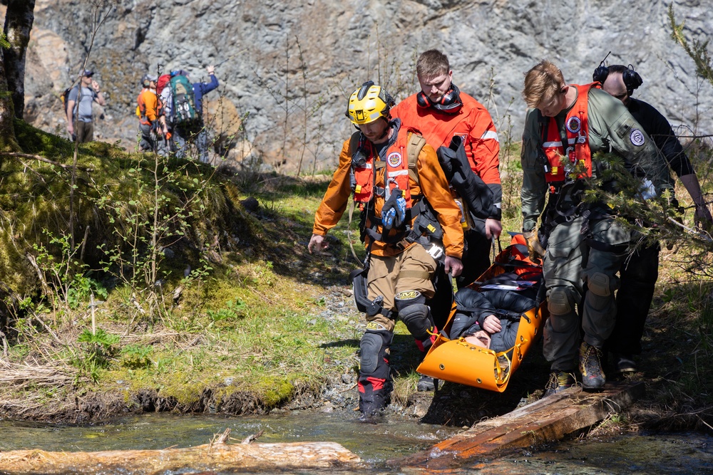 Coast Guard, Air Force, Sitka Mountain Rescue crews conduct exercises near Sitka, Alaska