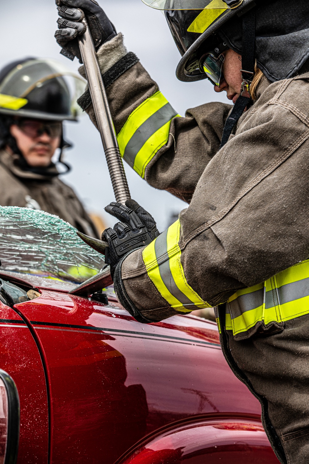 Montana Army National Guard’s 1050th, 1051st, and 1052nd Firefighter Detachments conduct vehicle extrication training.