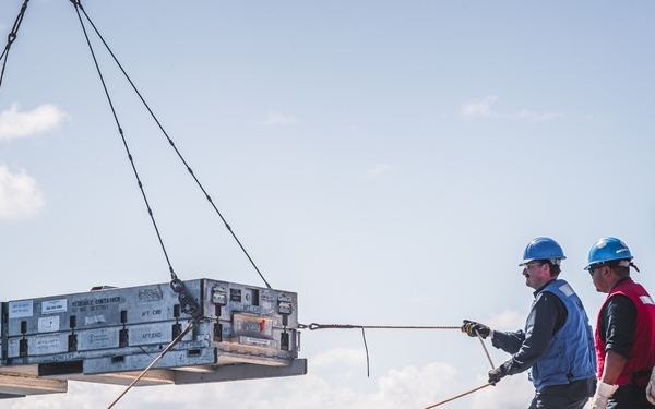 George Washington onloads RAM missiles