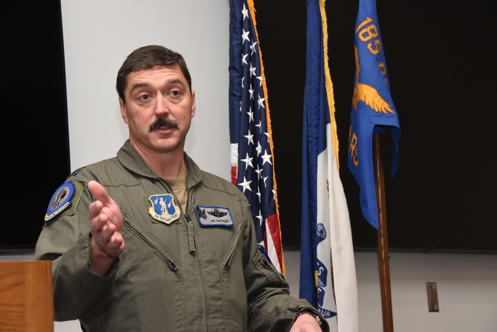 Bousquet speaks to unit members