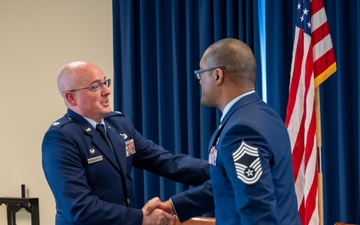 Chief Master Sgt. Delbert Thompson Promotion 102nd Intelligence Wing