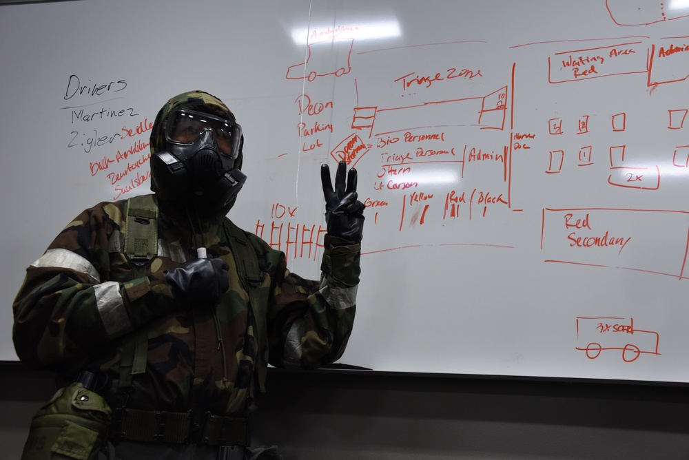Mass Casualty Exercise Planning and Scenarios under MOPP conditions