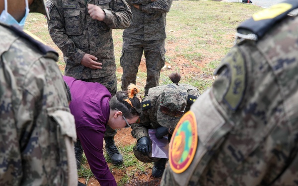 Members of the Joint Theater Forensic Analysis Center train Tunisian Armed Forces at a simulated bomb site at African Lion 2024