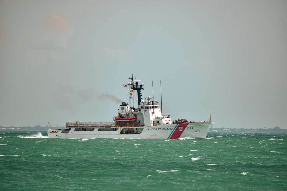 US Coast Guard Cutter Resolute departs St. Petersburg