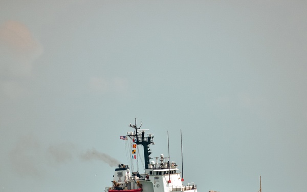 US Coast Guard Cutter Resolute departs St. Petersburg