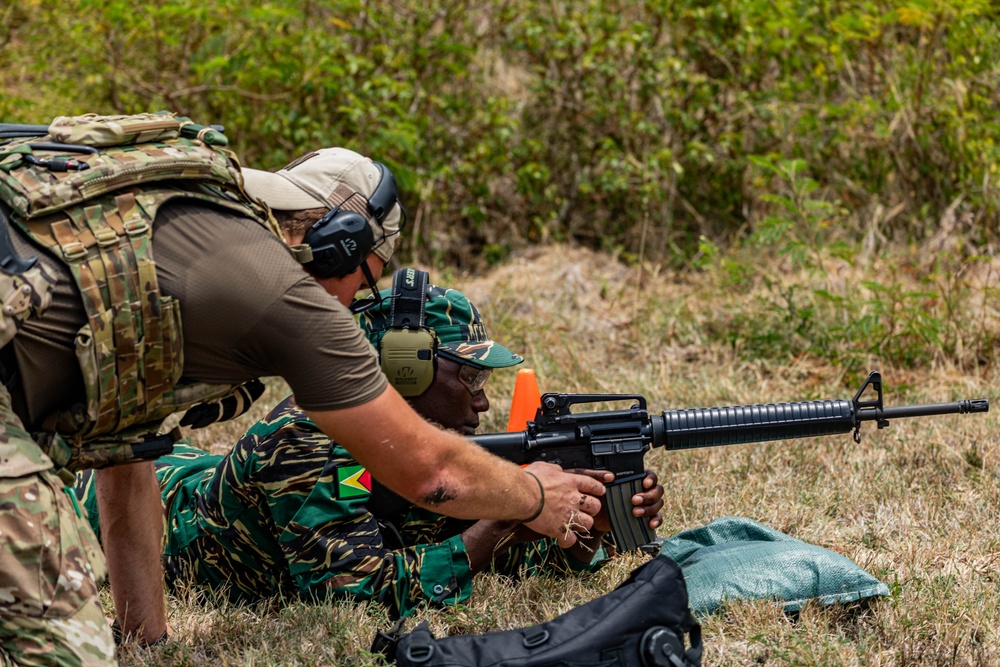 7th Special Forces Group (Airborne) provides  weapons and marksmanship training to combined forces at TRADEWINDS 24