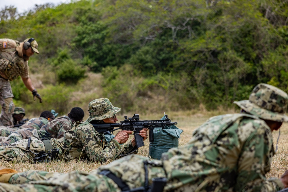 7th Special Forces Group (Airborne) provides  weapons and marksmanship training to combined forces at TRADEWINDS 24