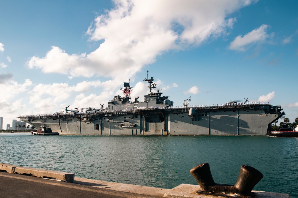 USS Bataan Arrives For Fleet Week Miami