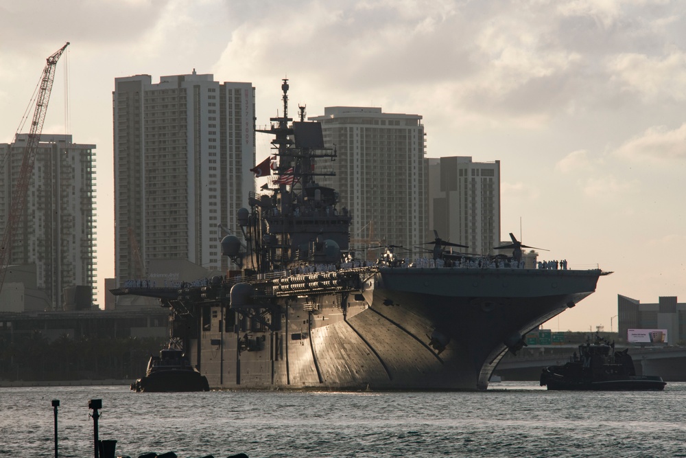 USS Bataan Arrives For Fleet Week Miami