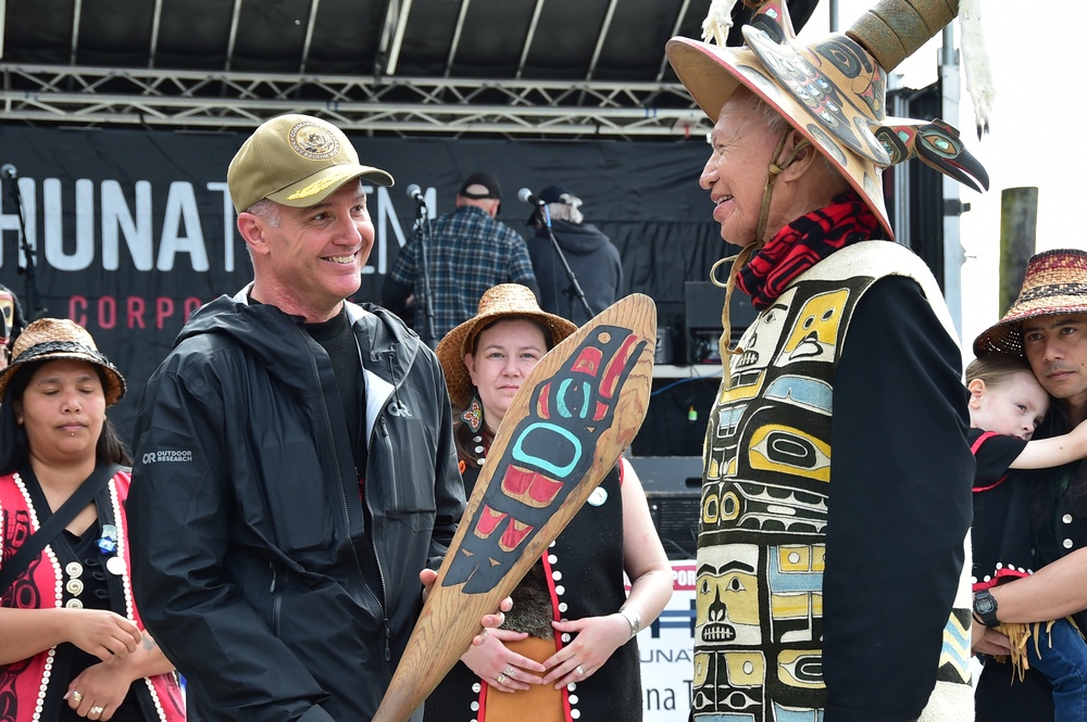 CNRNW joins Alaskan Natives on the One People Canoe Society's traditional tribal canoe paddle and welcoming ceremony to kick off the annual Juneau Maritime Festival