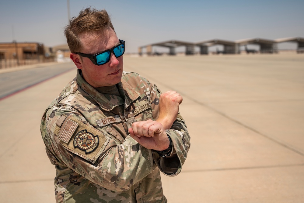 U.S. Air Force and Marine Corps conduct flightline repairs demonstrating joint integration