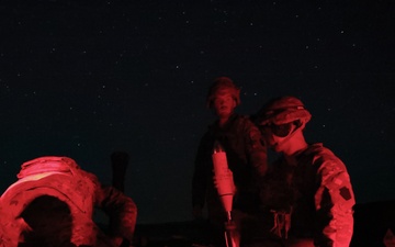 1st Battalion, 175th Infantry Regiment conducts nighttime mortar range at African Lion 2024